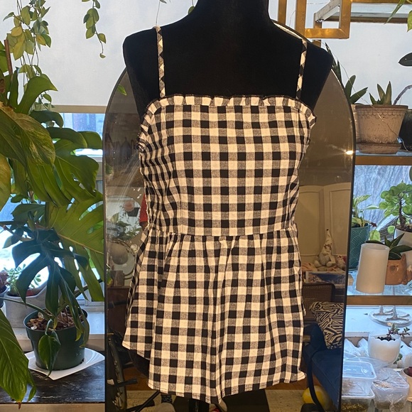 love on a hanger Tops - Love on a Hanger Black and White Checkered Top